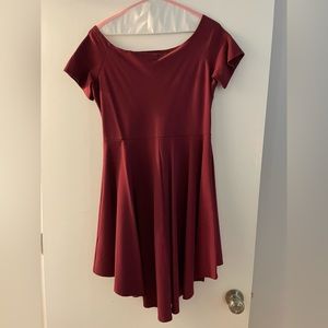 Burgundy high low dress